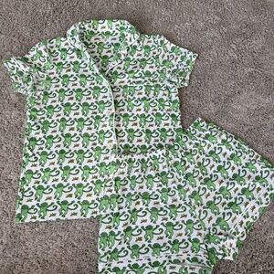 Roller Rabbit Monkey Polo Pajamas- Emerald